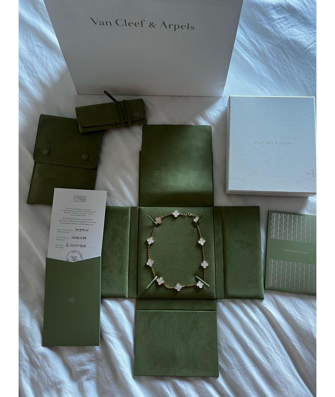 VAN CLEEF & ARPELS Белое колье из желтого золота, фото 8