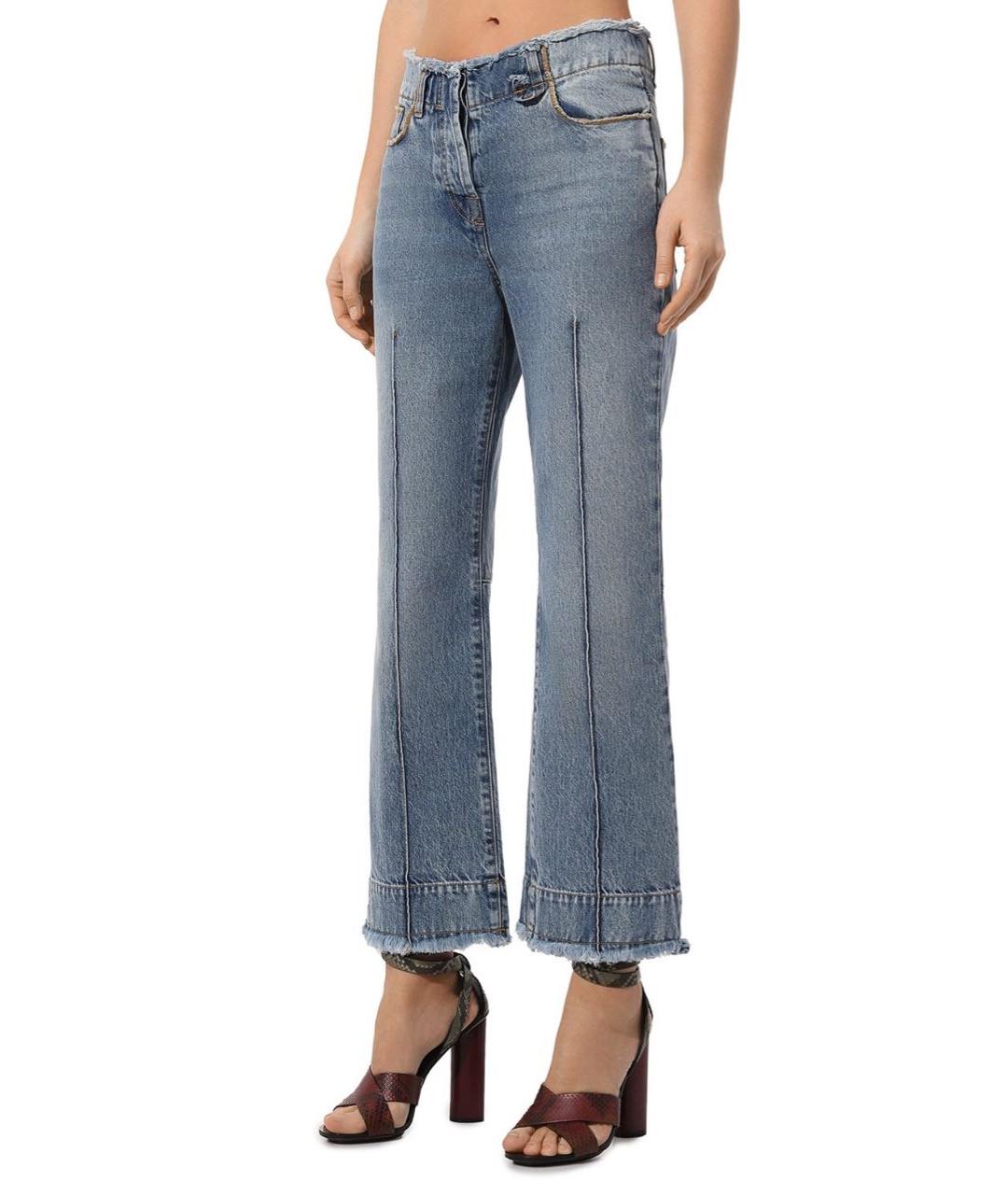 JACQUEMUS Голубые хлопковые прямые джинсы, фото 2