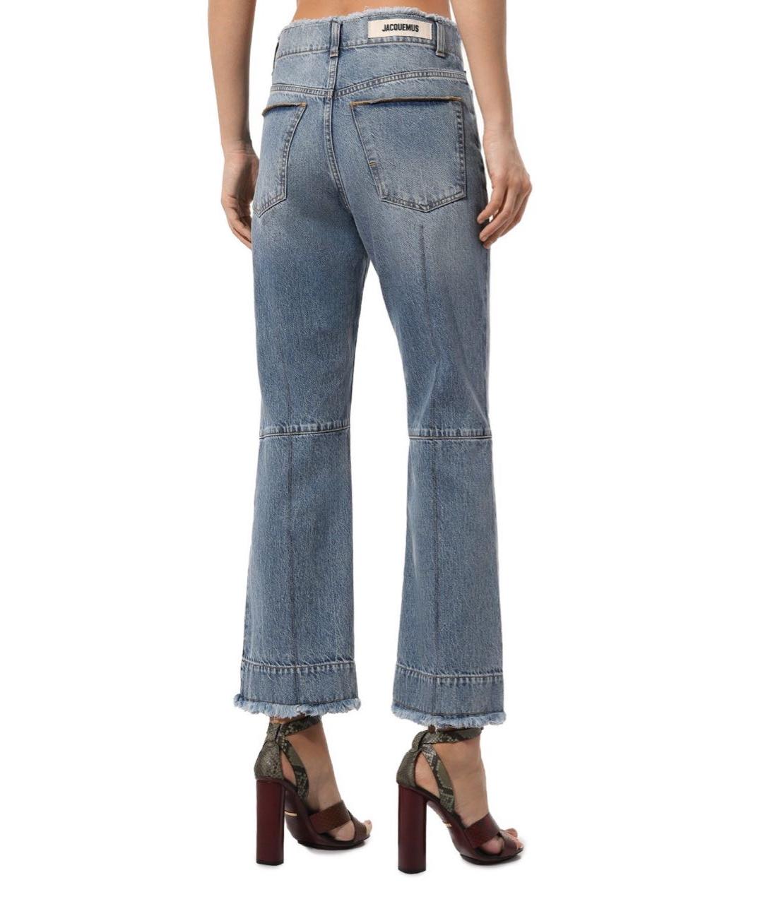 JACQUEMUS Голубые хлопковые прямые джинсы, фото 3
