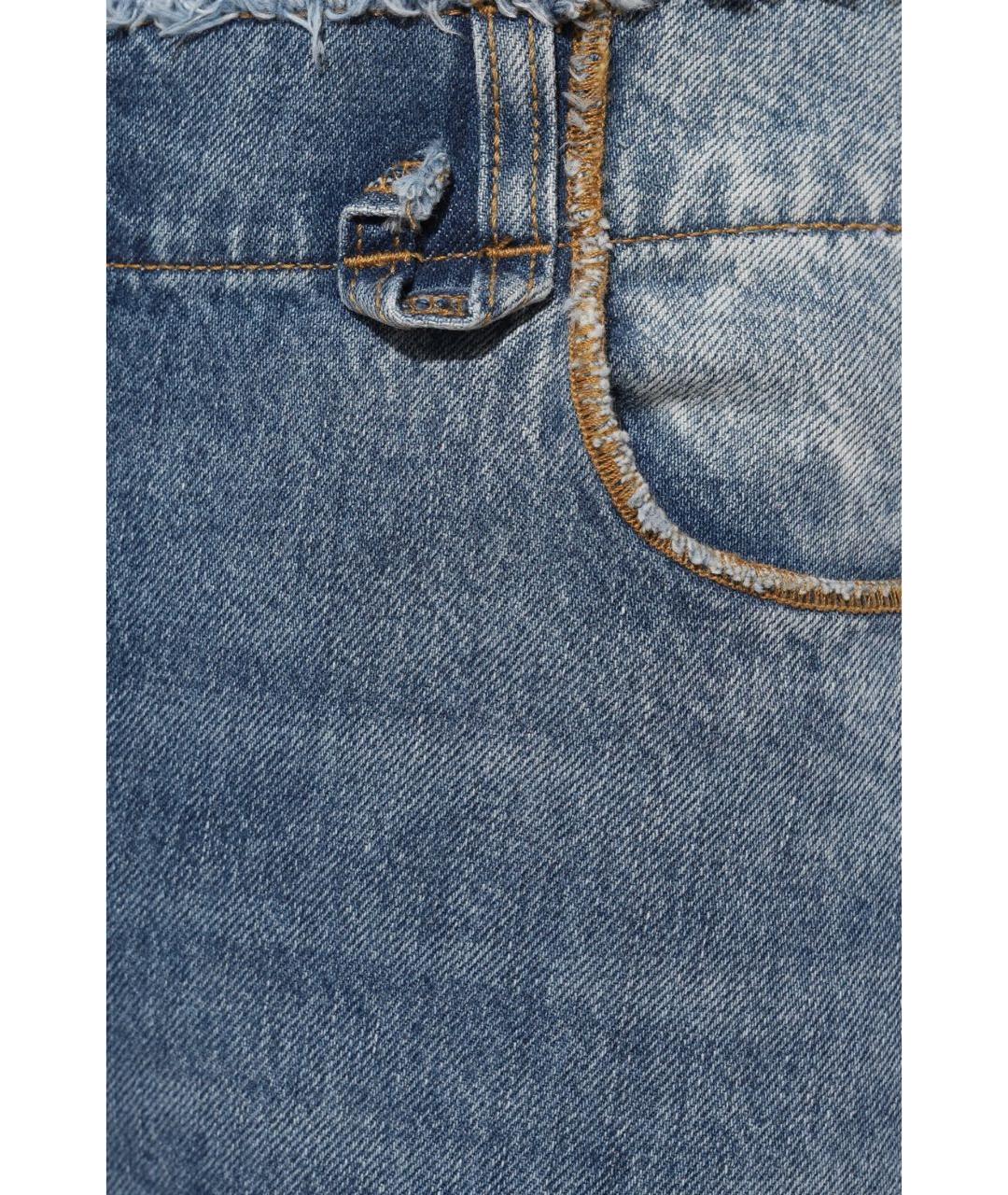 JACQUEMUS Голубые хлопковые прямые джинсы, фото 4
