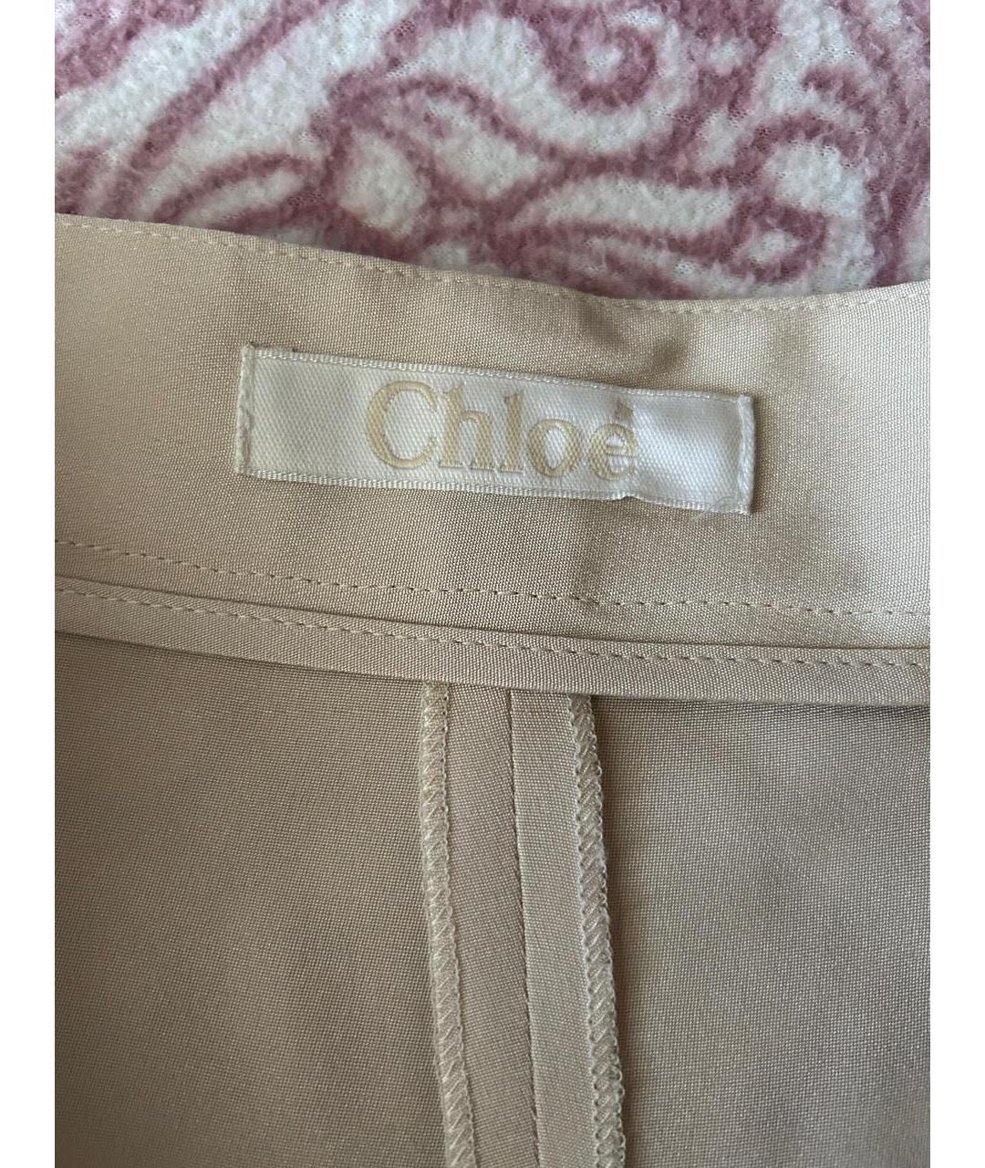 CHLOE Бежевые шелковые шорты, фото 5