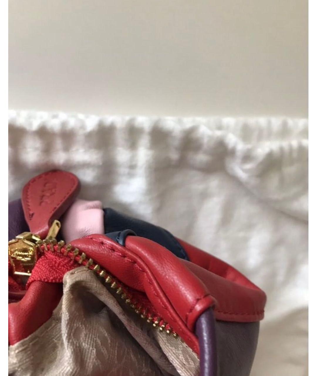 PRADA Бордовая кожаная сумка через плечо, фото 5