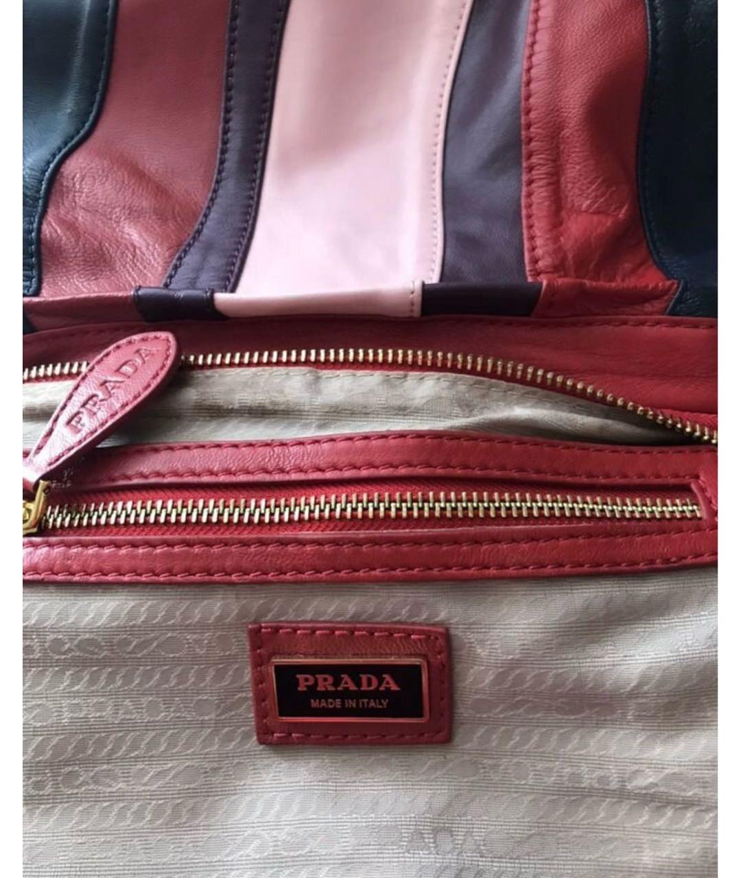 PRADA Бордовая кожаная сумка через плечо, фото 4