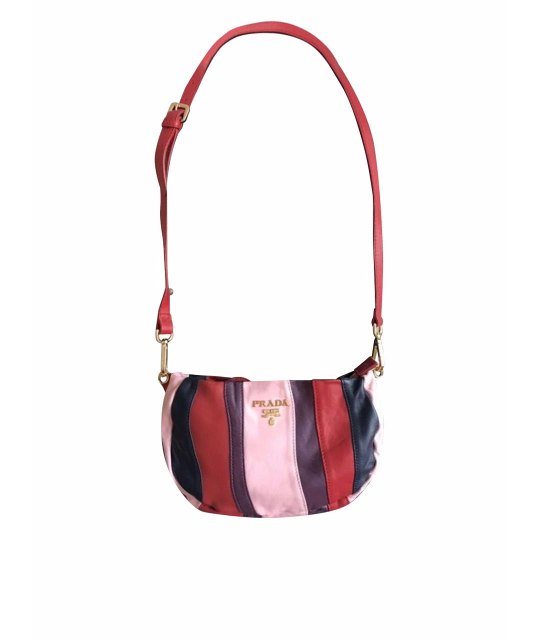 PRADA Бордовая кожаная сумка через плечо, фото 1