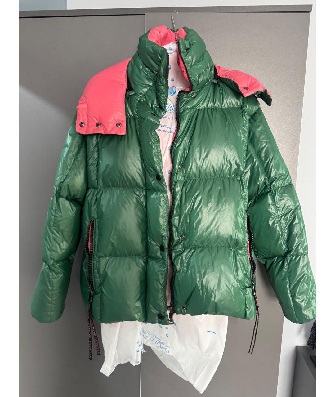 MONCLER Зеленый пуховик, фото 2