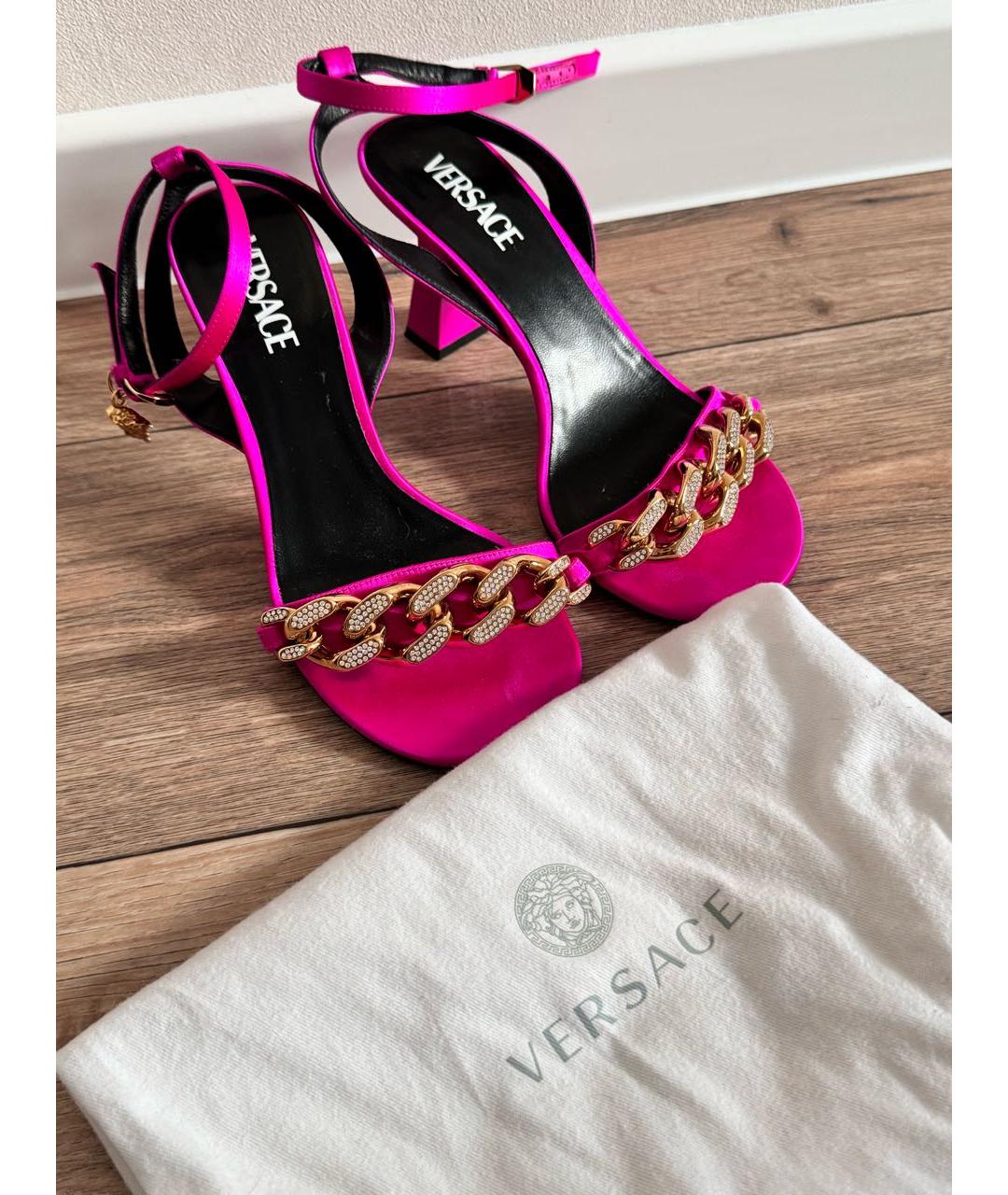 VERSACE Фуксия босоножки, фото 5