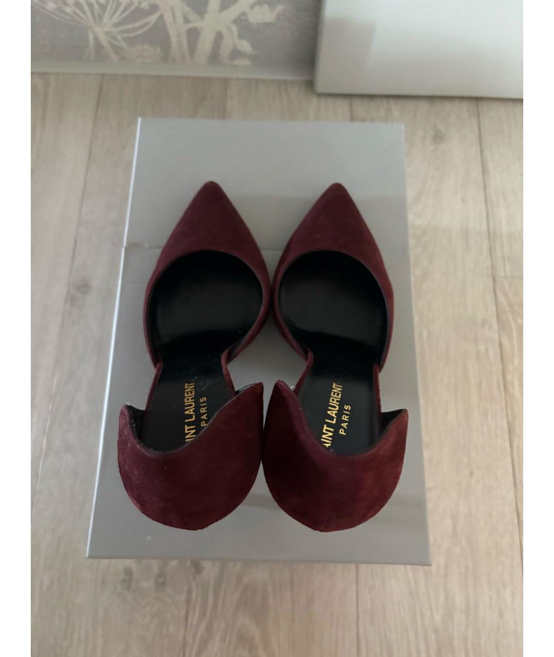 SAINT LAURENT Коричневые замшевые туфли, фото 3