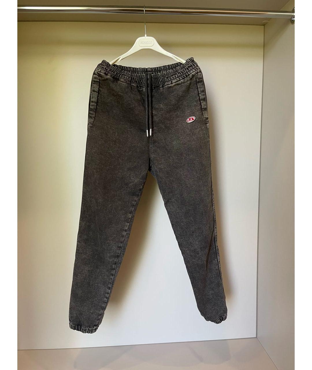 DIESEL Антрацитовые хлопковые прямые джинсы, фото 7