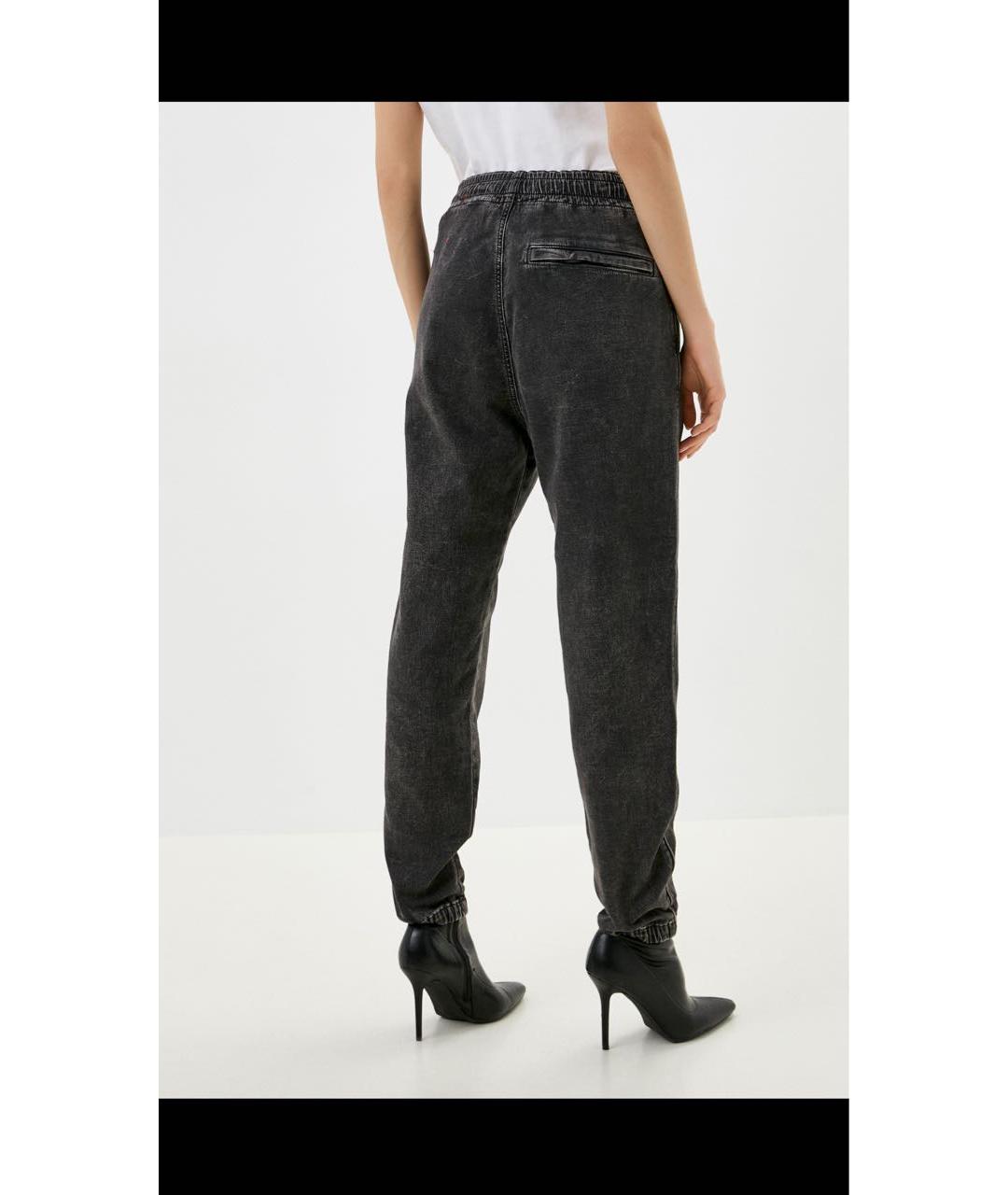 DIESEL Антрацитовые хлопковые прямые джинсы, фото 5