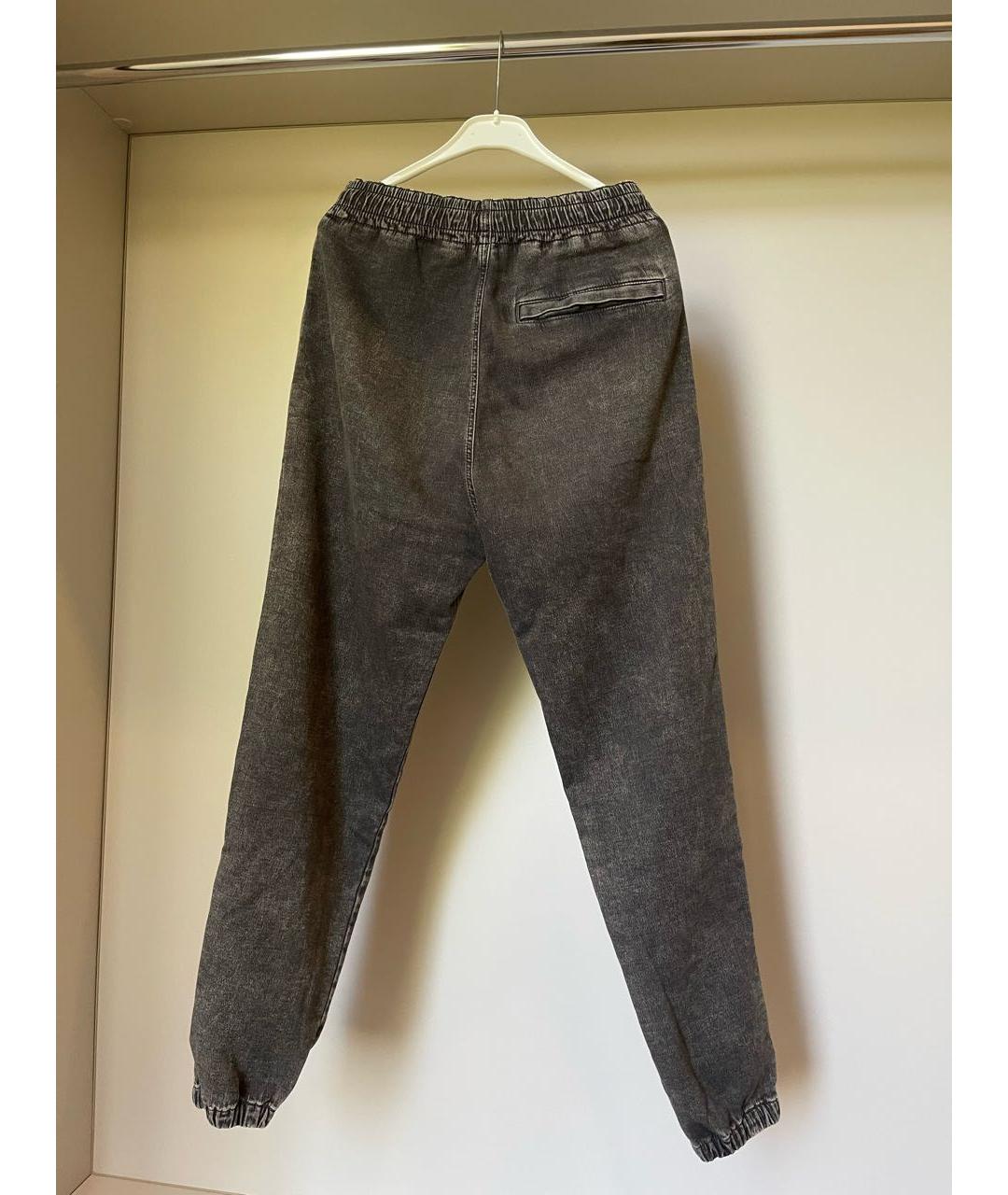 DIESEL Антрацитовые хлопковые прямые джинсы, фото 4