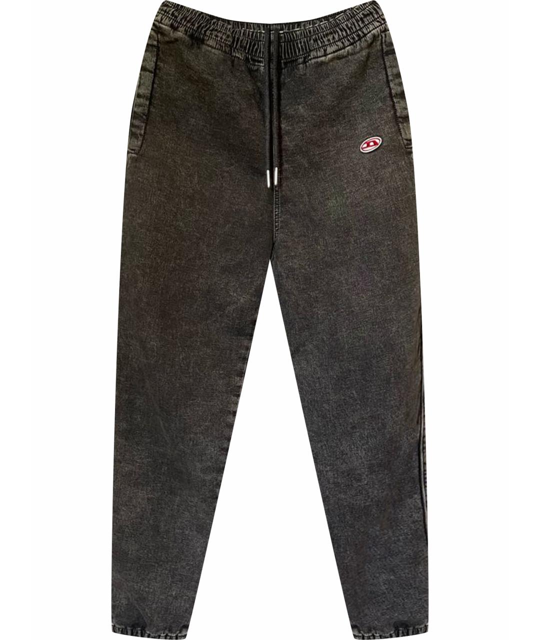 DIESEL Антрацитовые хлопковые прямые джинсы, фото 1