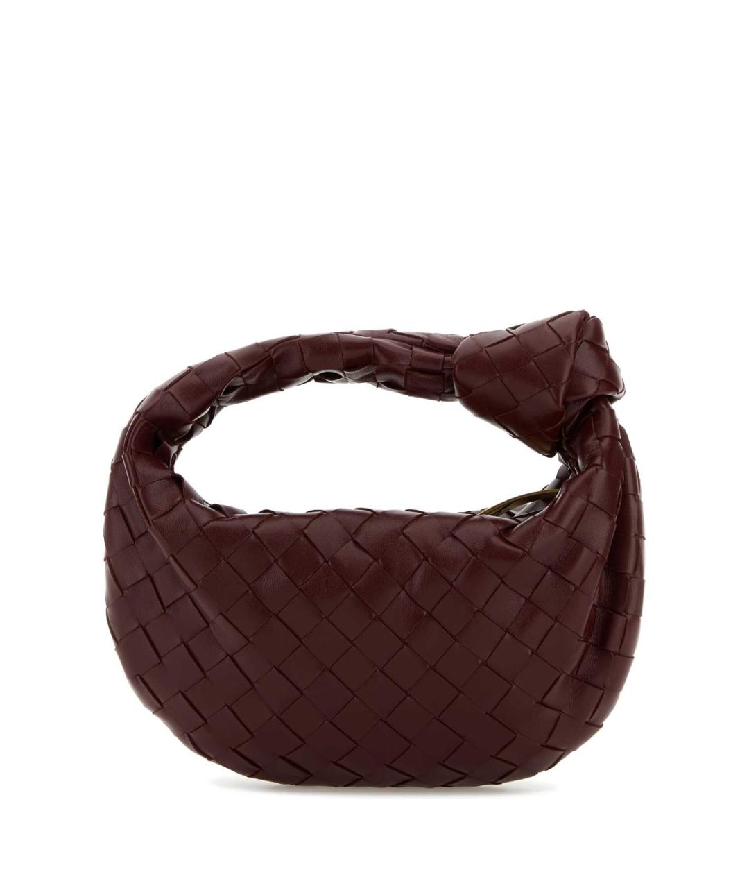 BOTTEGA VENETA Бордовая кожаная сумка с короткими ручками, фото 3