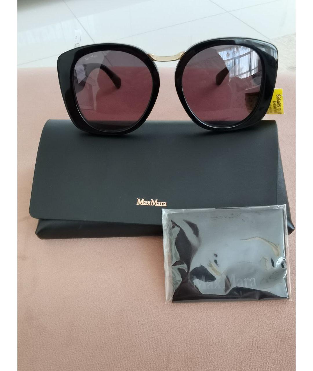 'S MAX MARA Черные пластиковые солнцезащитные очки, фото 2