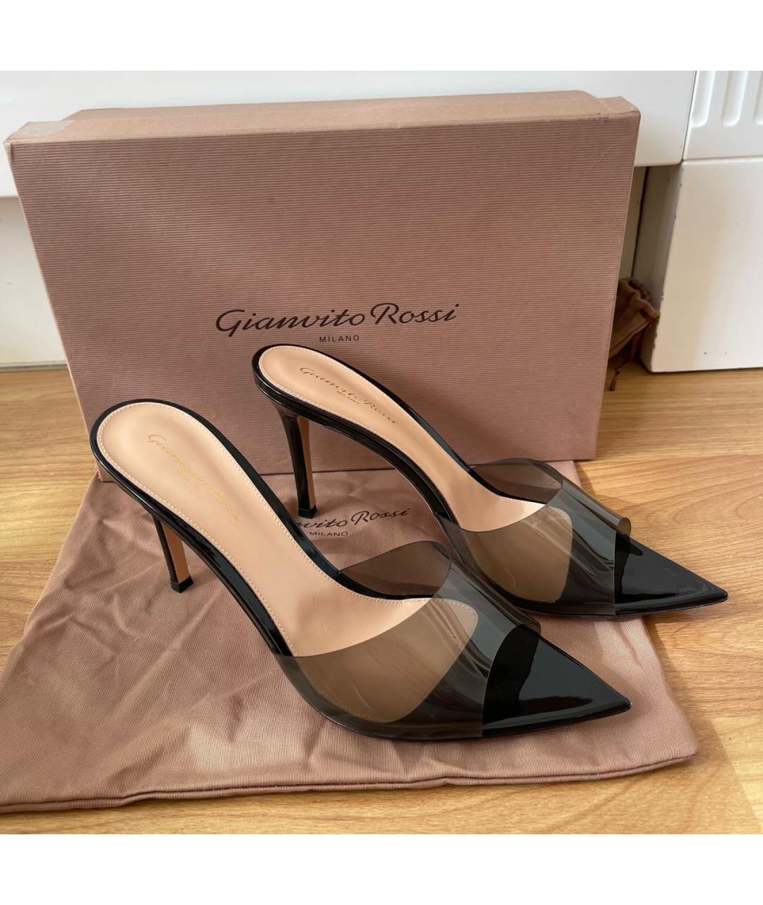 GIANVITO ROSSI Черные резиновые мюли, фото 9
