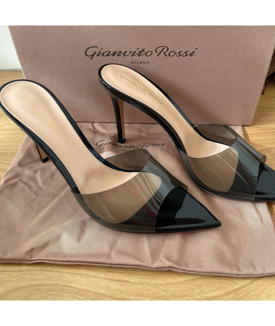 GIANVITO ROSSI Черные резиновые мюли, фото 8
