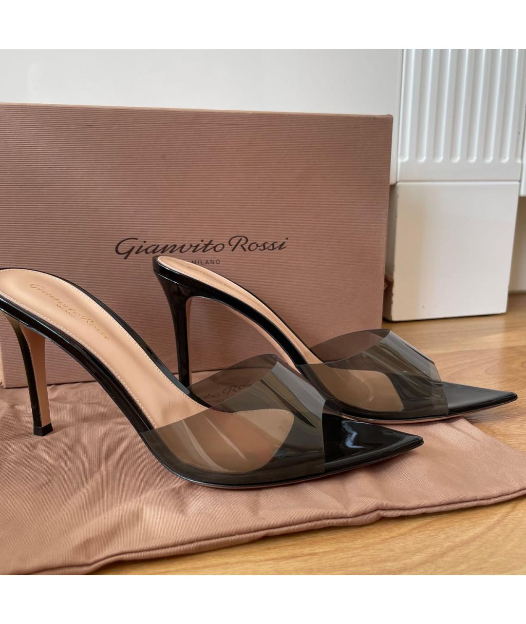 GIANVITO ROSSI Черные резиновые мюли, фото 5