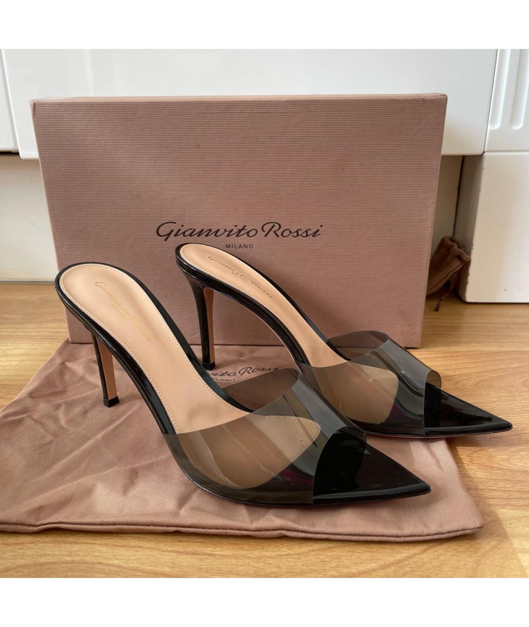 GIANVITO ROSSI Черные резиновые мюли, фото 7