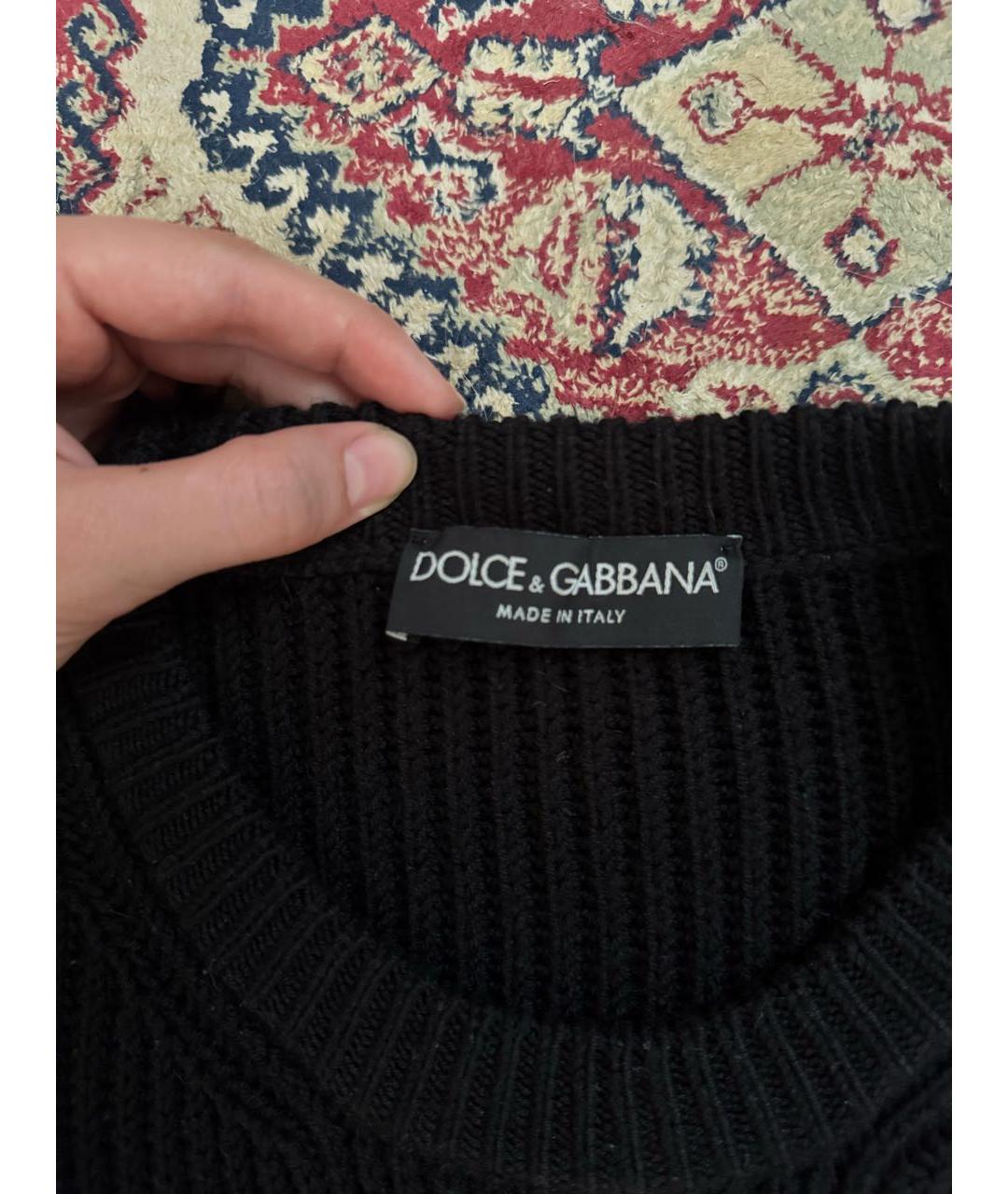 DOLCE&GABBANA Черный шерстяной джемпер / свитер, фото 3
