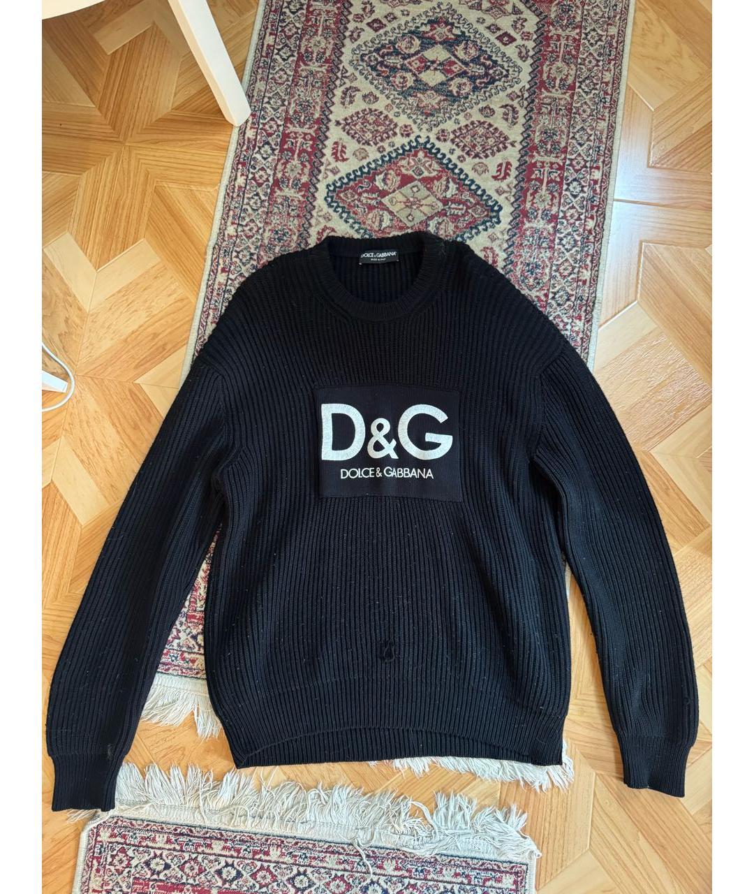 DOLCE&GABBANA Черный шерстяной джемпер / свитер, фото 7