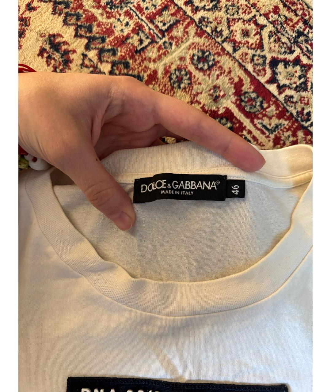 DOLCE&GABBANA Белая хлопковая футболка, фото 3