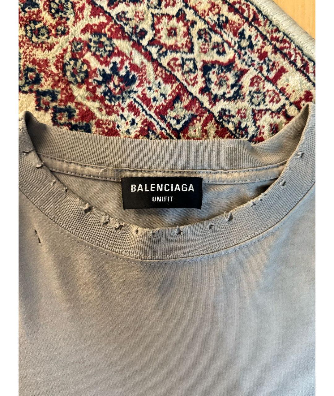 BALENCIAGA Антрацитовая хлопковая футболка, фото 3