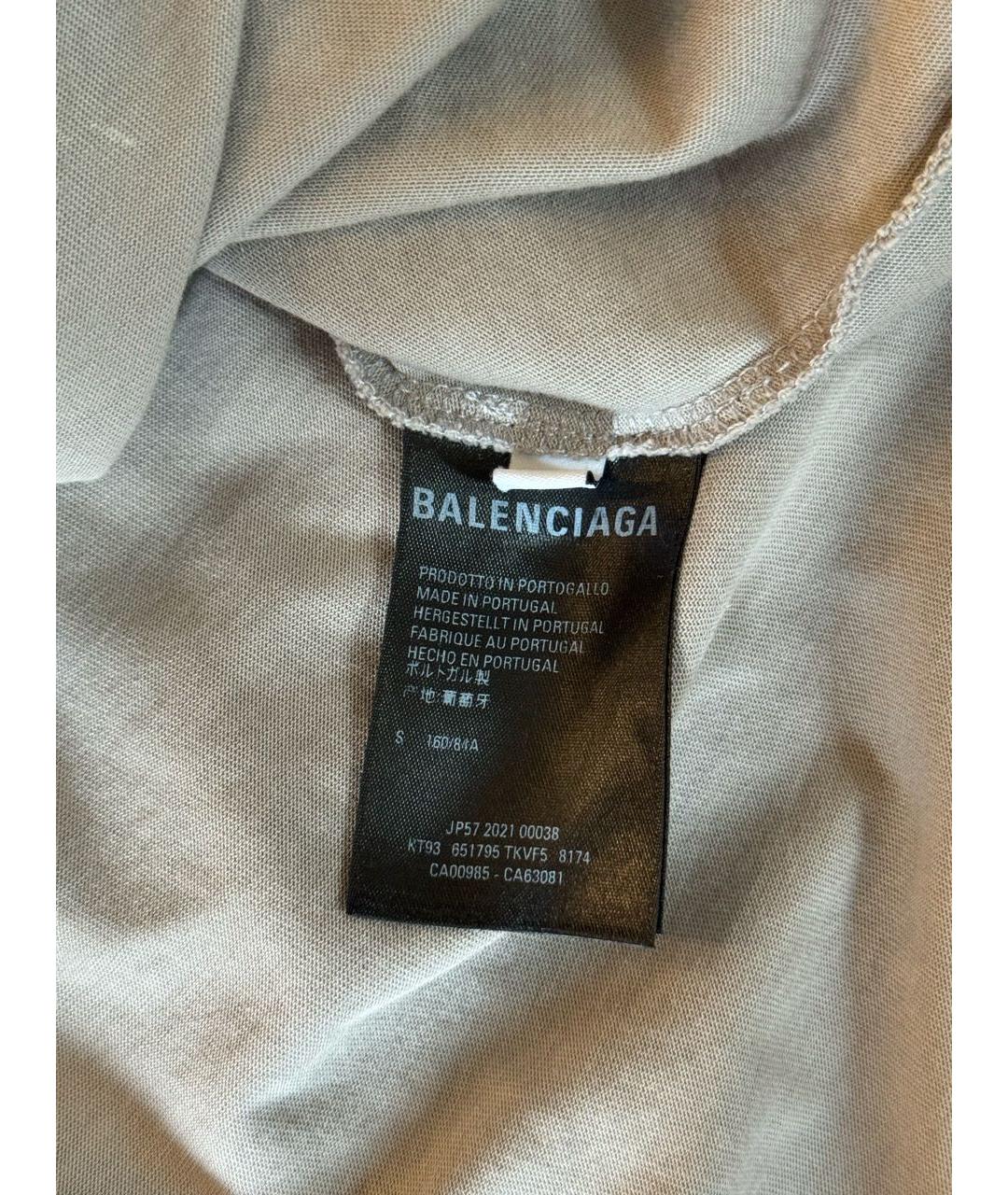BALENCIAGA Антрацитовая хлопковая футболка, фото 7