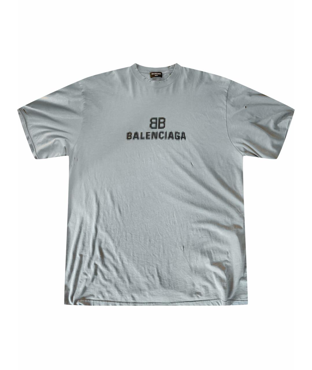 BALENCIAGA Антрацитовая хлопковая футболка, фото 1