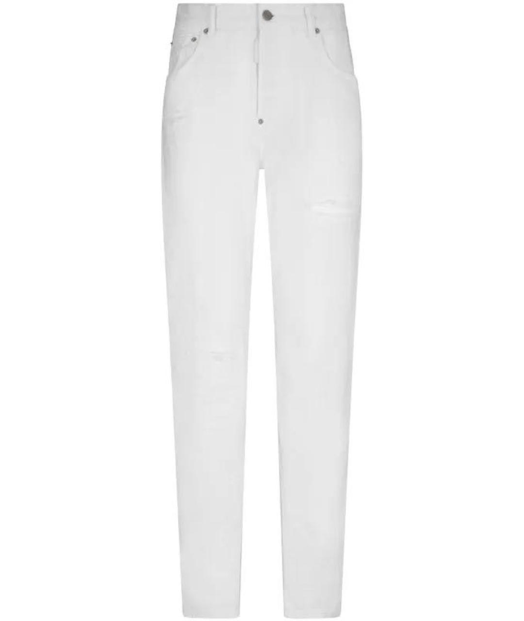 DSQUARED2 Белые хлопковые джинсы слим, фото 1