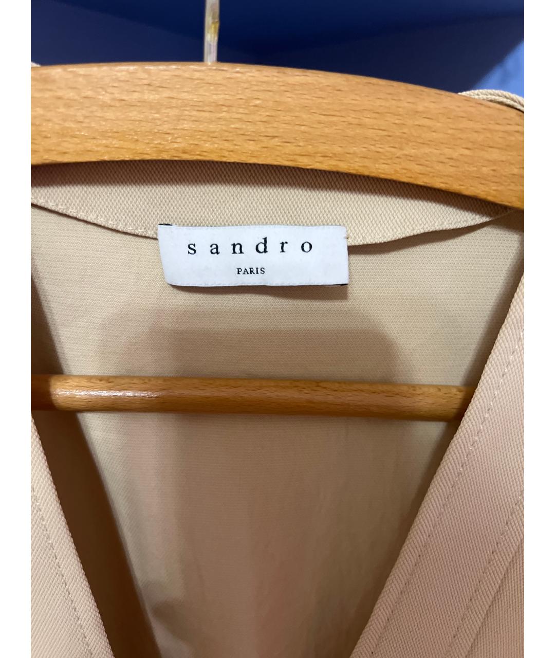 SANDRO Золотое полиэстеровое повседневное платье, фото 3