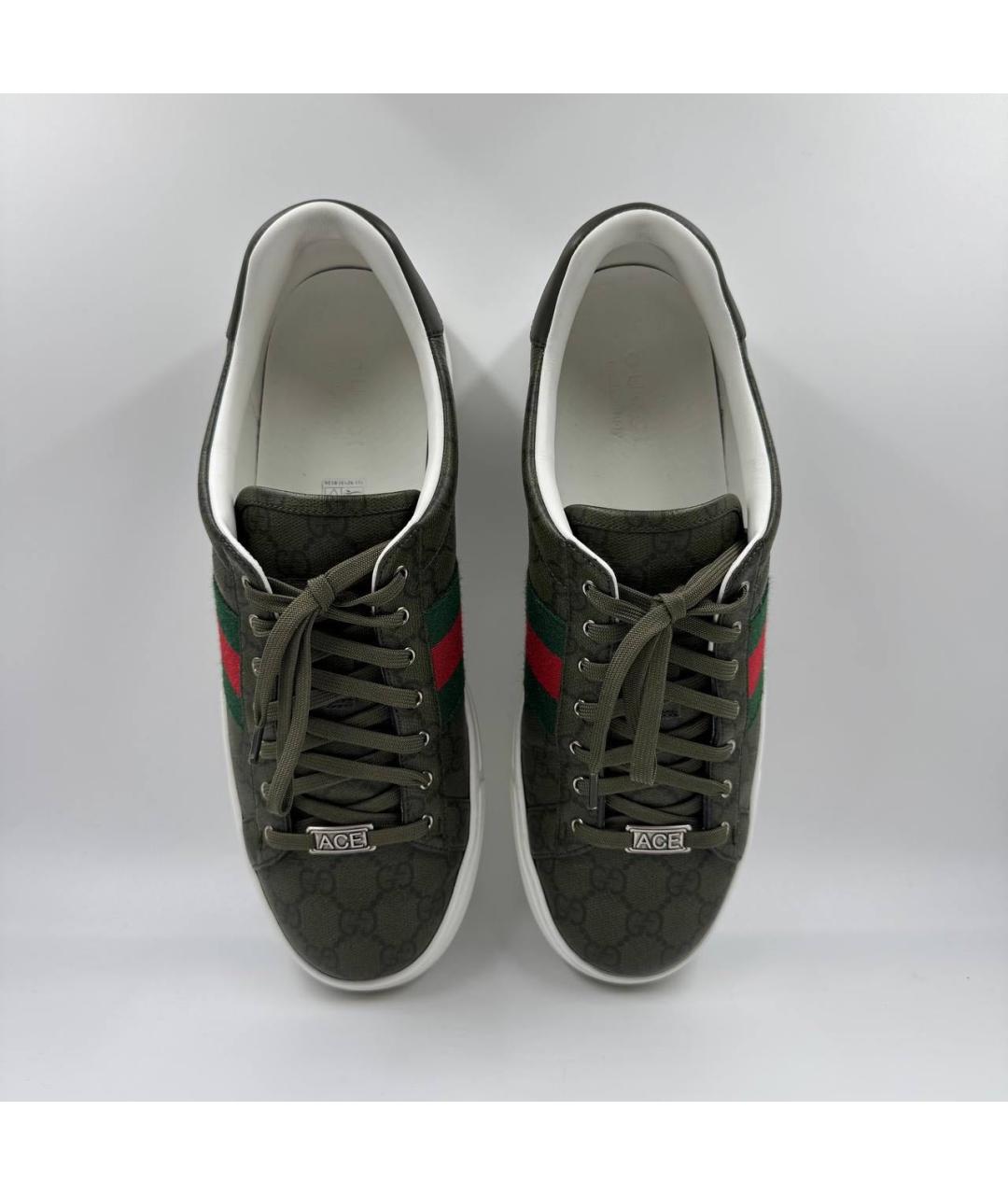 GUCCI Зеленые низкие кроссовки / кеды, фото 3
