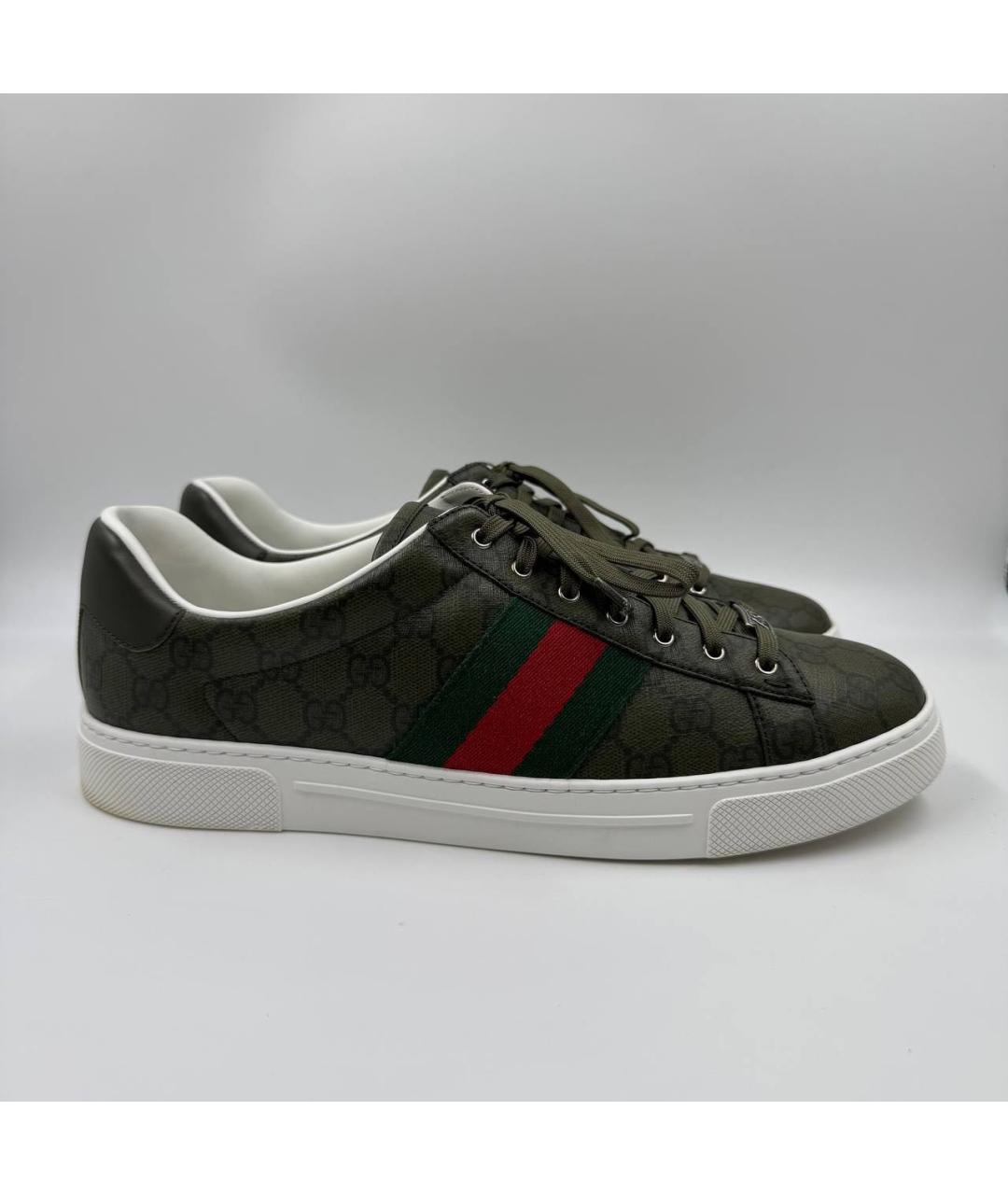 GUCCI Зеленые низкие кроссовки / кеды, фото 6