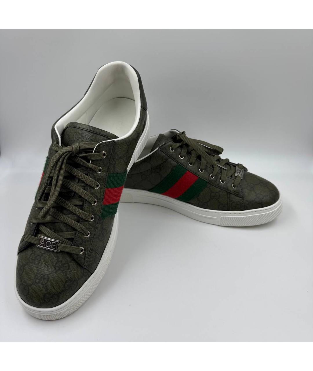 GUCCI Зеленые низкие кроссовки / кеды, фото 4