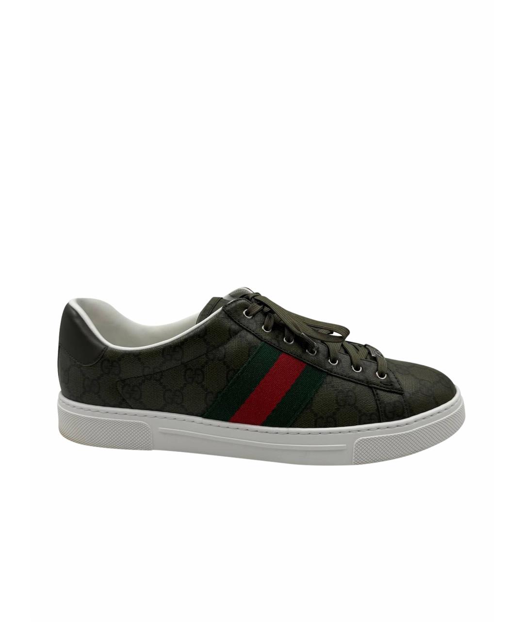 GUCCI Зеленые низкие кроссовки / кеды, фото 1