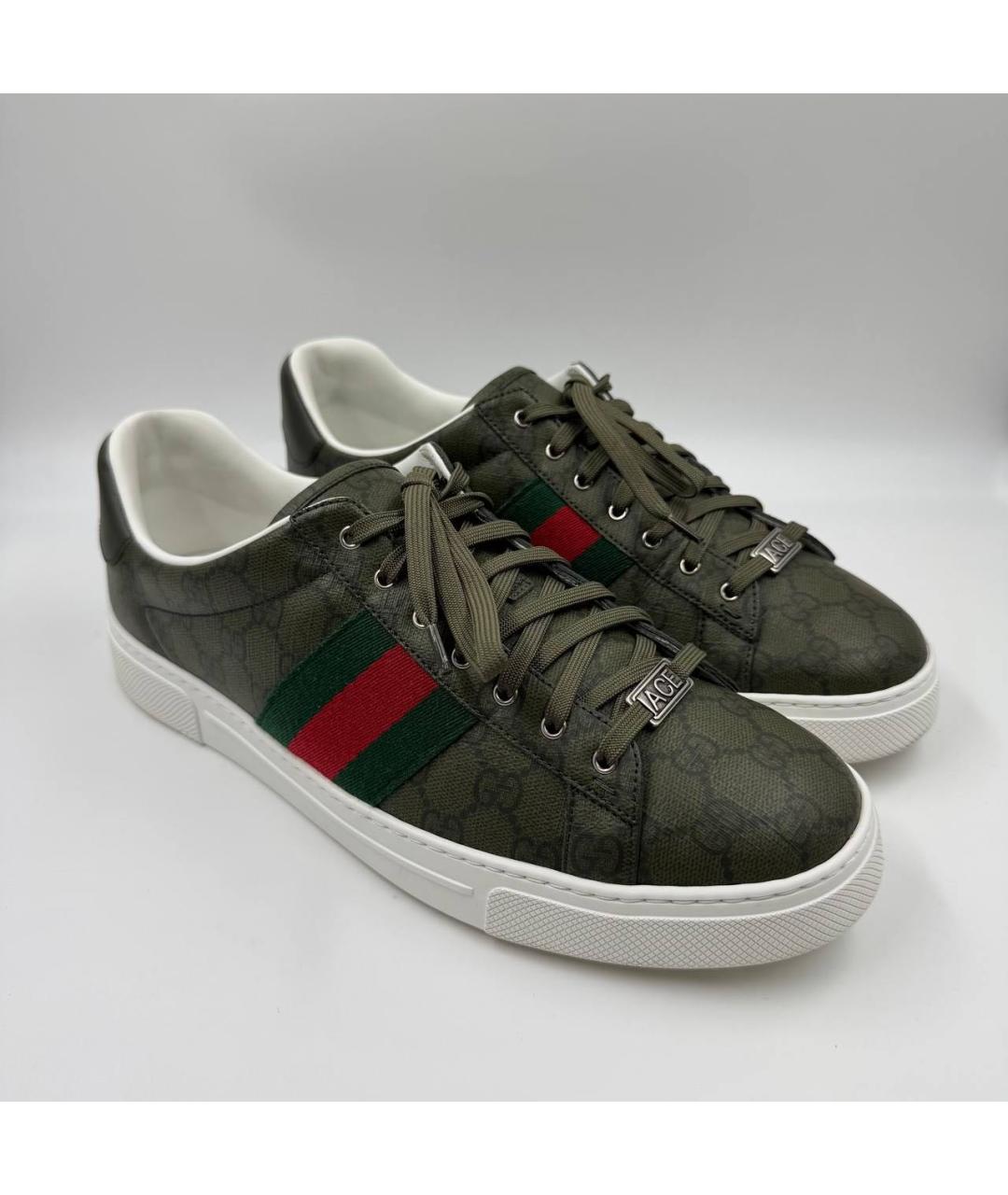 GUCCI Зеленые низкие кроссовки / кеды, фото 2