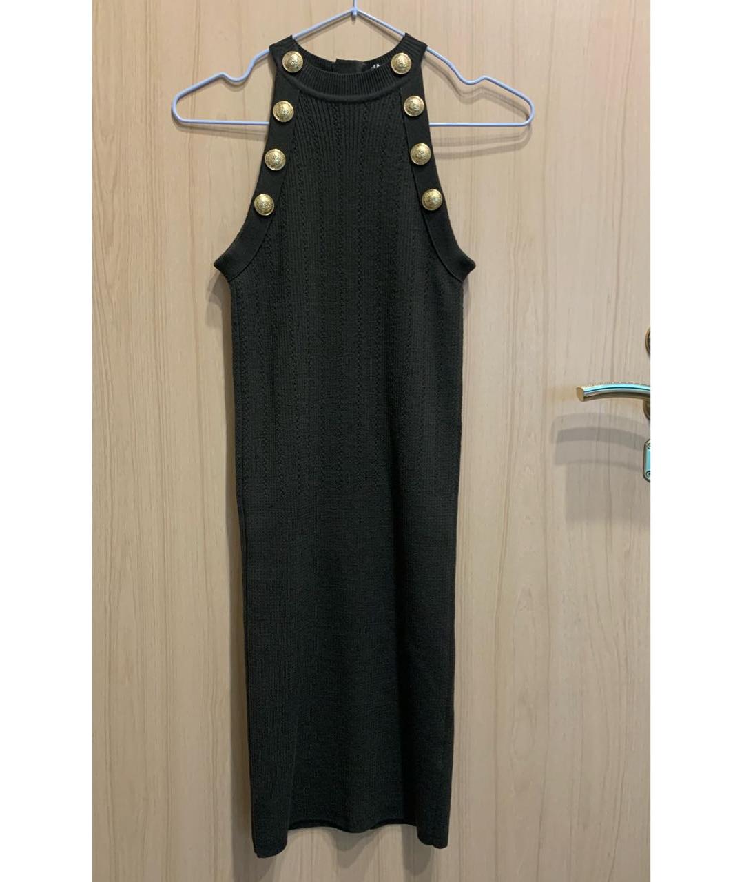 BALMAIN Хаки шерстяное повседневное платье, фото 5