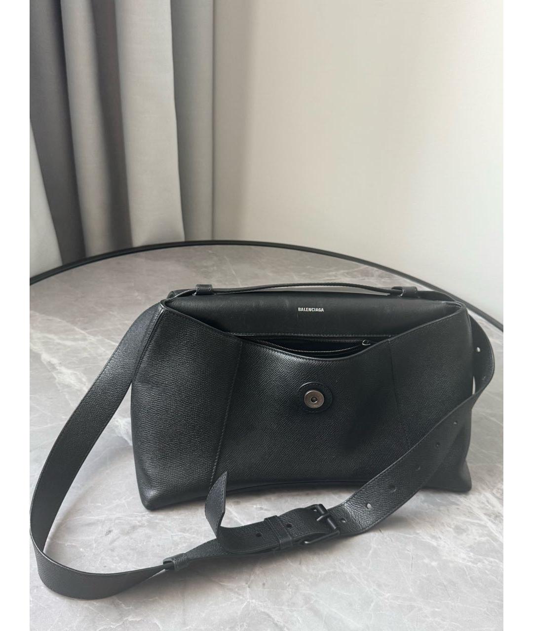 BALENCIAGA Черная кожаная сумка через плечо, фото 2