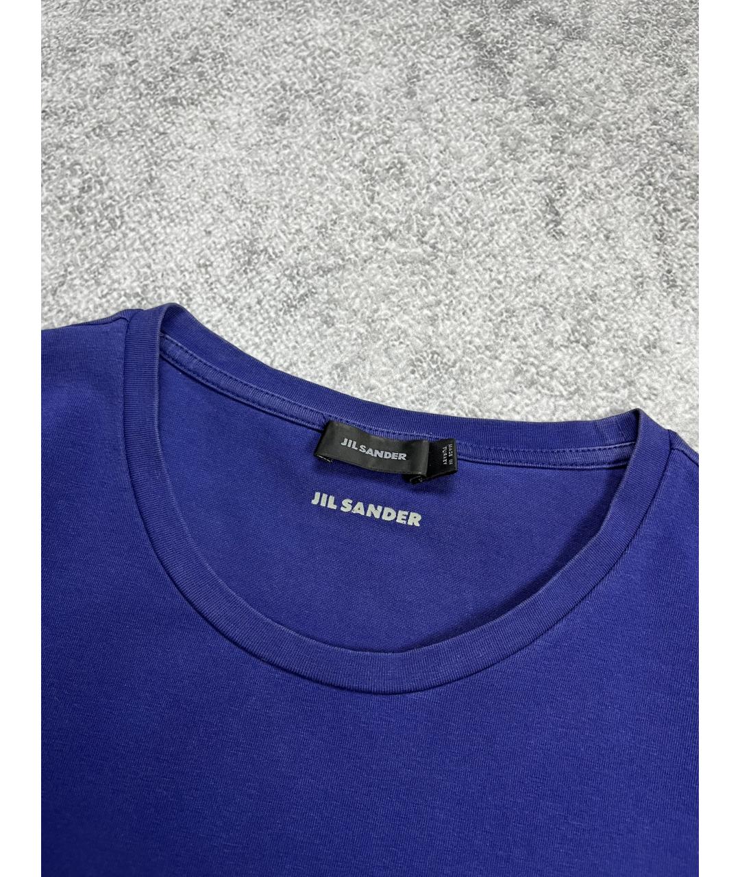 JIL SANDER Синяя хлопковая футболка, фото 3