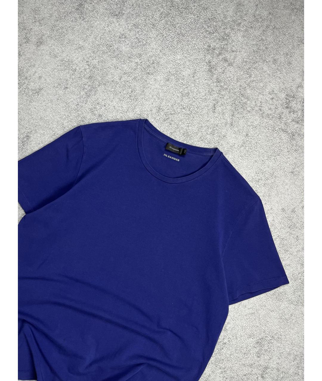 JIL SANDER Синяя хлопковая футболка, фото 2