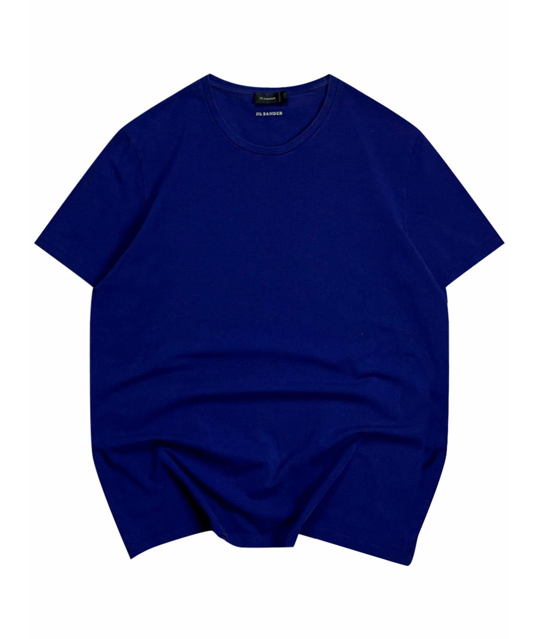 JIL SANDER Синяя хлопковая футболка, фото 1