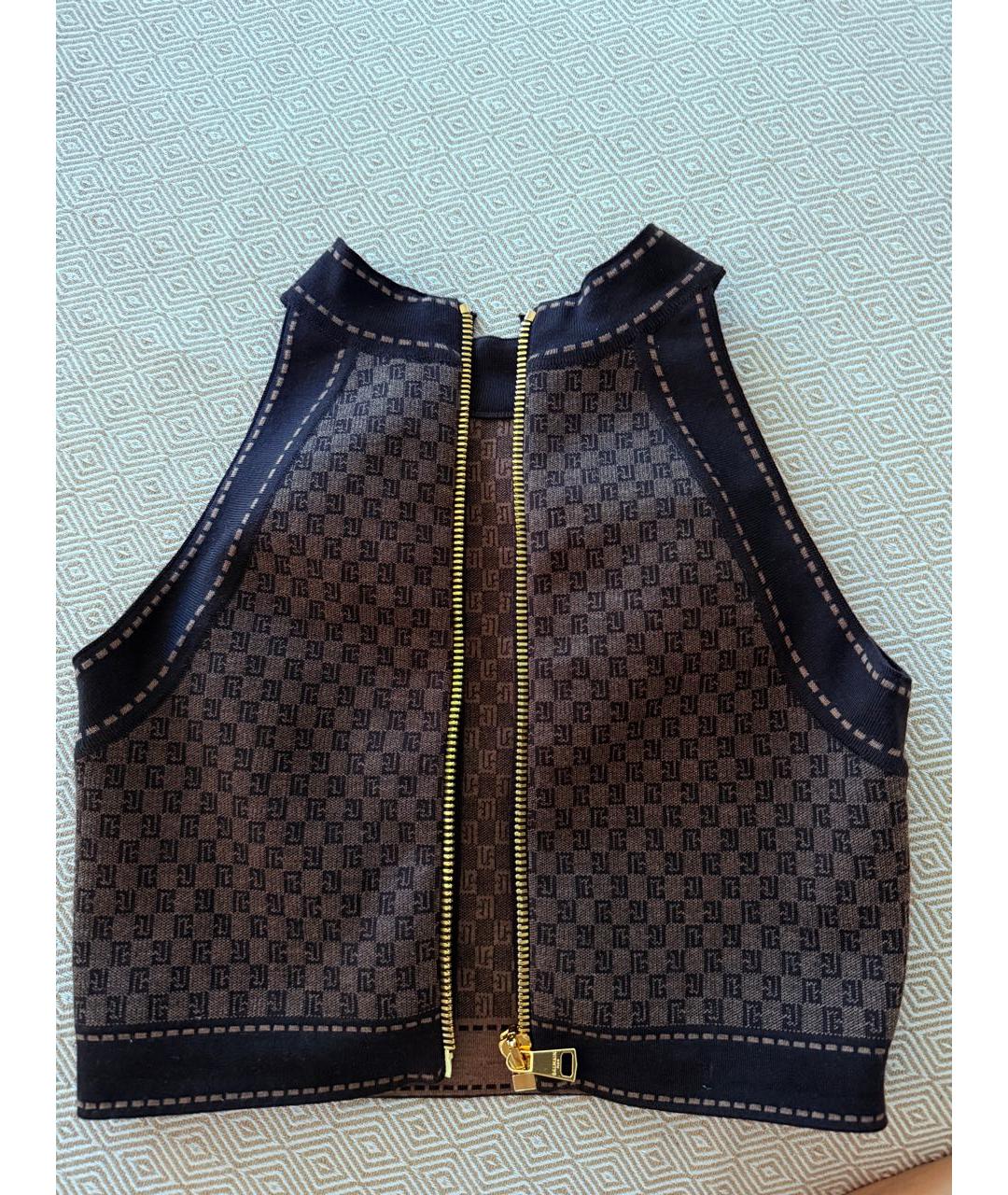 BALMAIN Коричневая шерстяная майка, фото 3