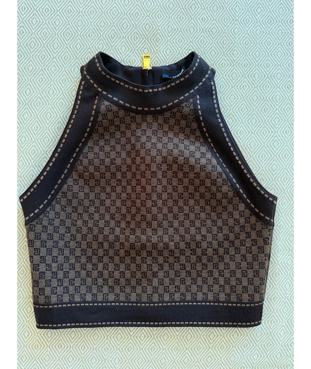 BALMAIN Коричневая шерстяная майка, фото 5