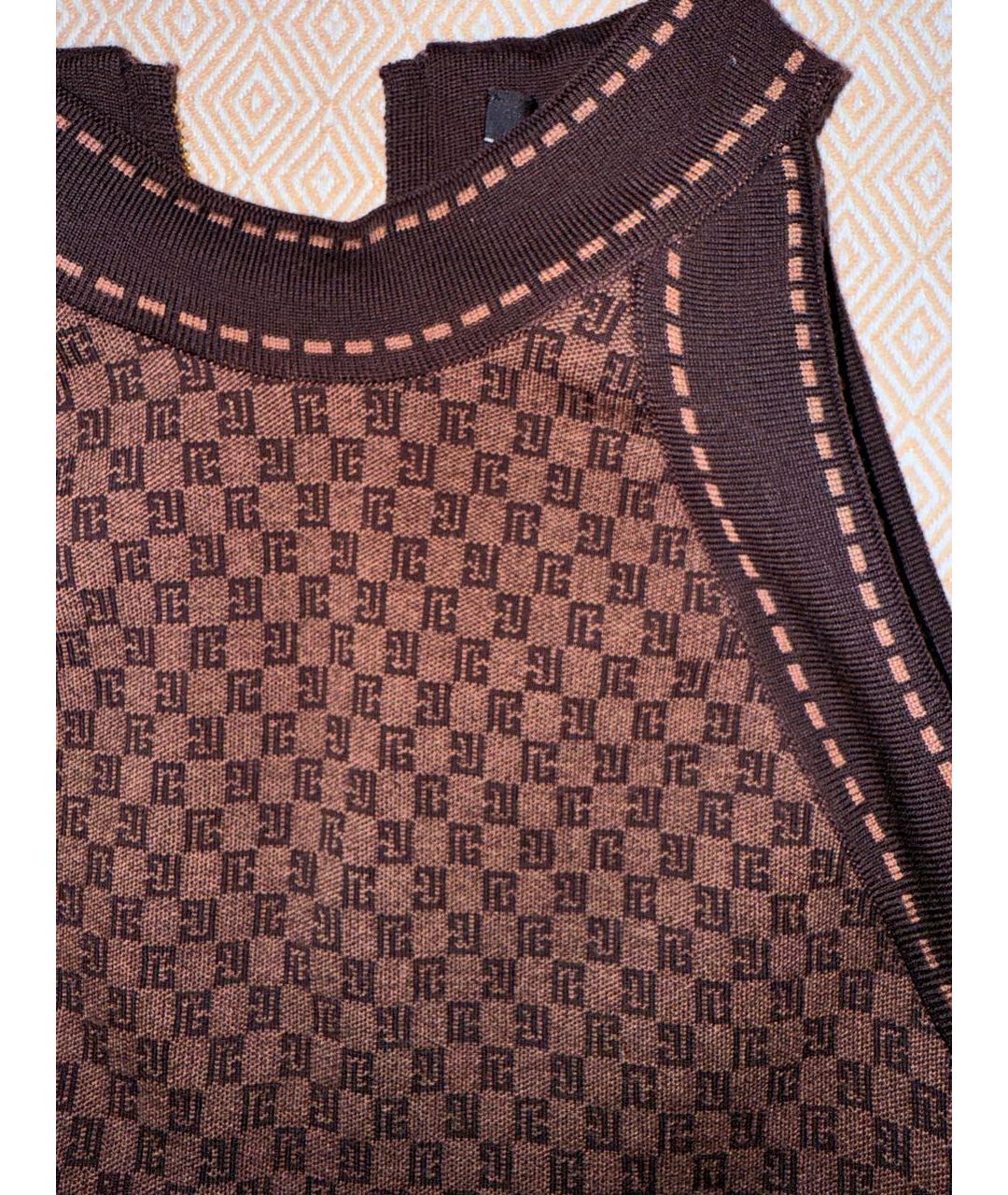 BALMAIN Коричневая шерстяная майка, фото 4
