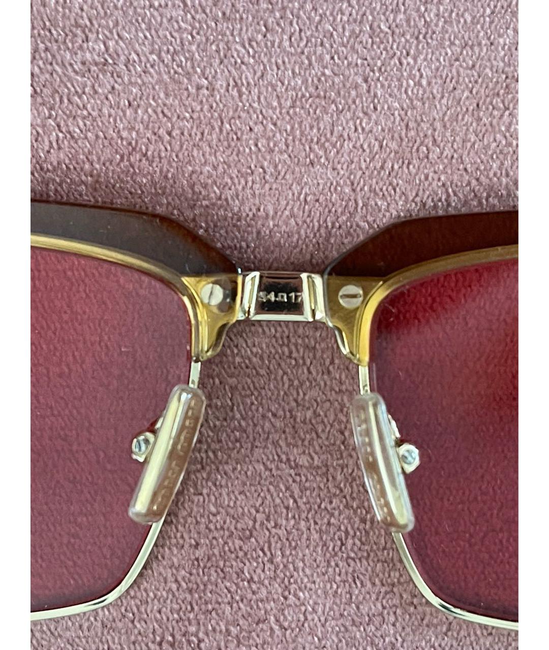 MIU MIU Коричневые металлические солнцезащитные очки, фото 5