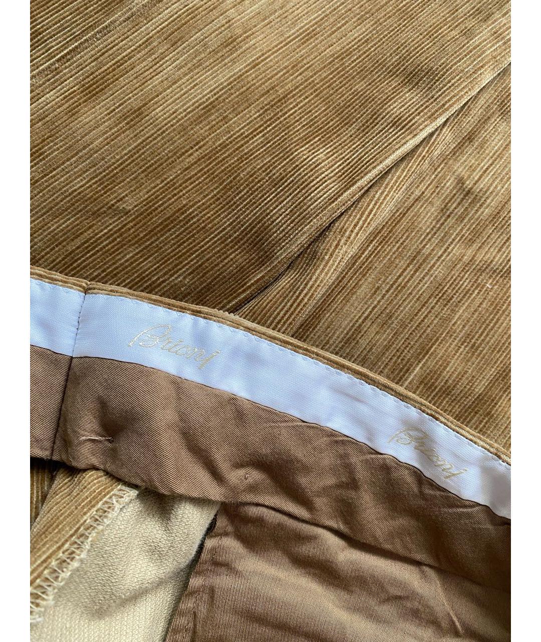 BRIONI Горчичные хлопковые классические брюки, фото 8