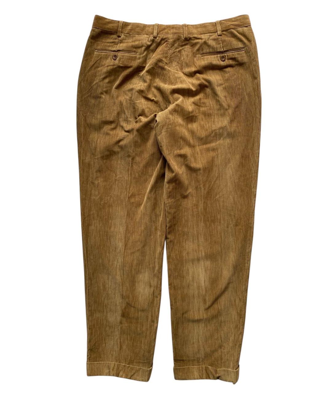 BRIONI Горчичные хлопковые классические брюки, фото 2