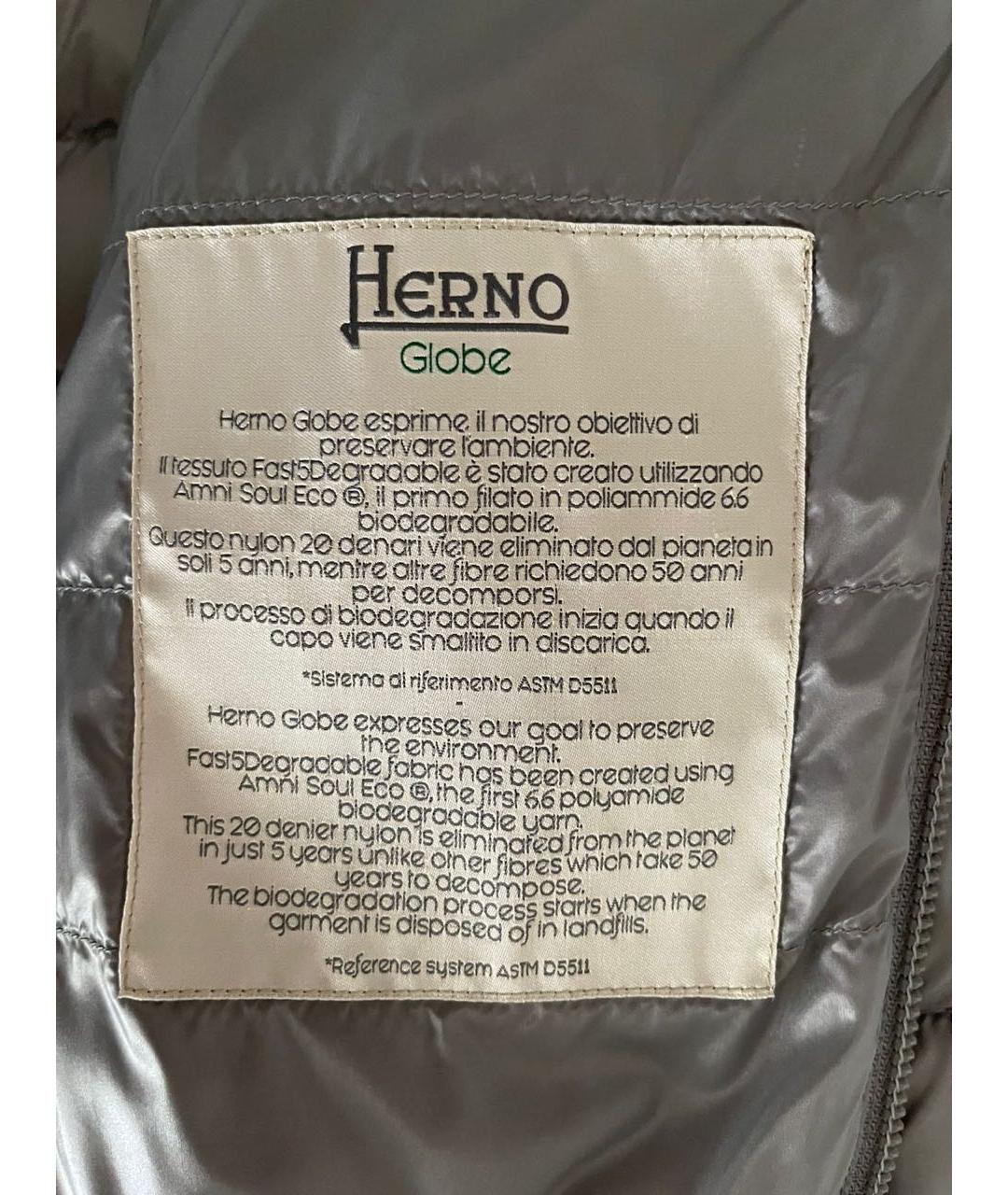 HERNO Серая полиэстеровая куртка, фото 4