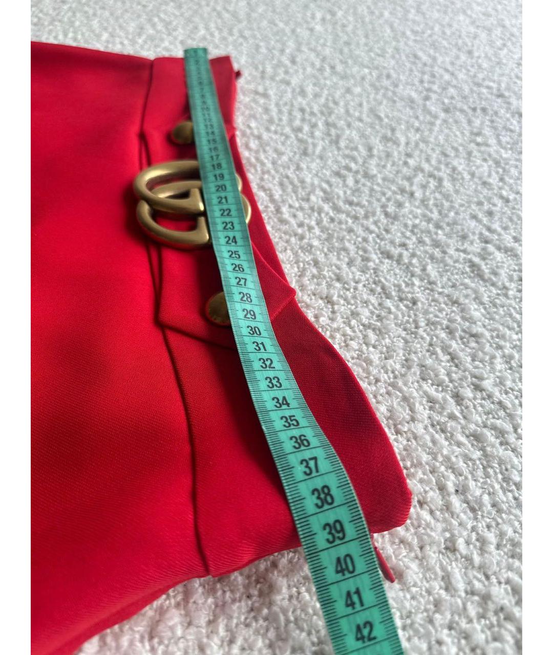GUCCI Красная шерстяная юбка мини, фото 3