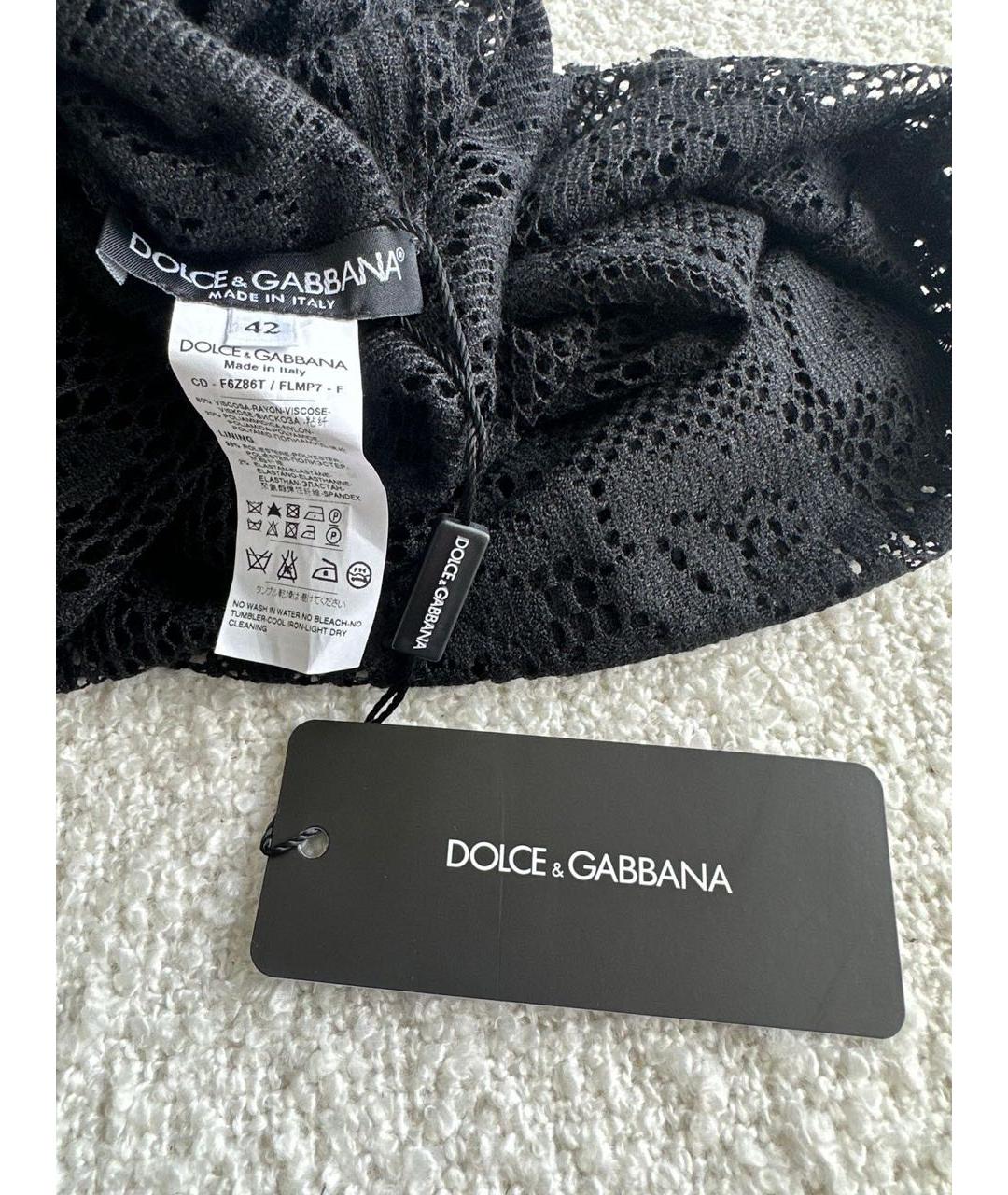 DOLCE&GABBANA Черное кружевное вечернее платье, фото 6