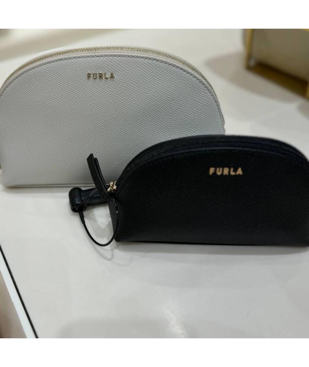 FURLA Белая кожаная косметичка, фото 4