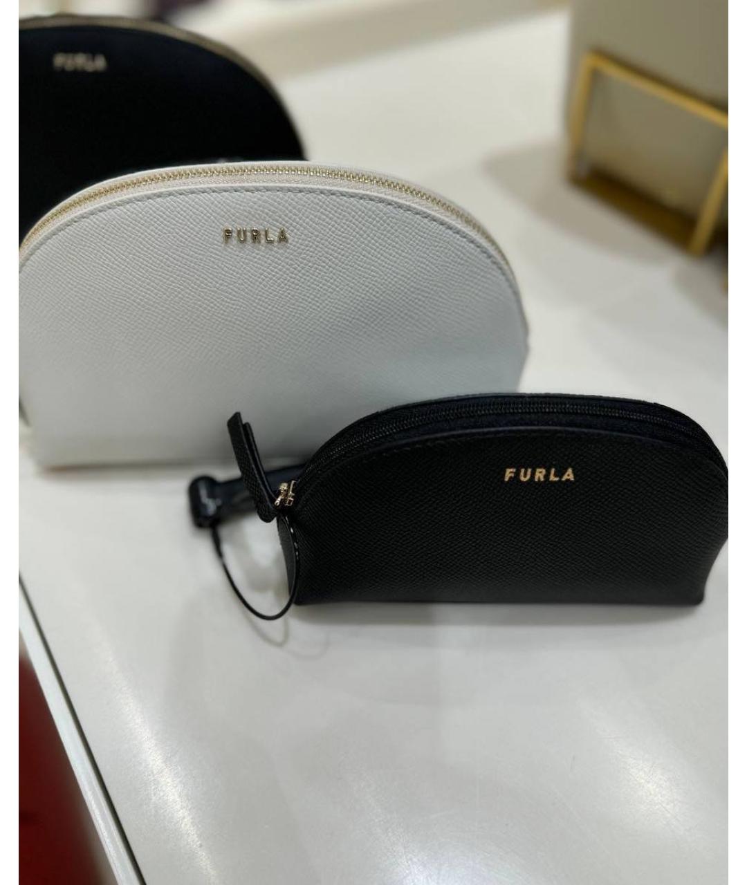 FURLA Белая кожаная косметичка, фото 3